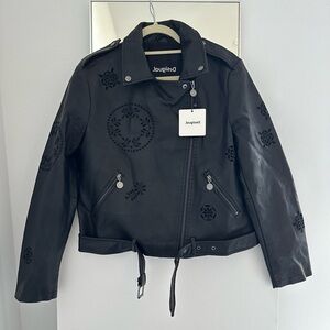 NWT Desigual Vegan Leather Jacket, Black (100)  - LAST CHANCE